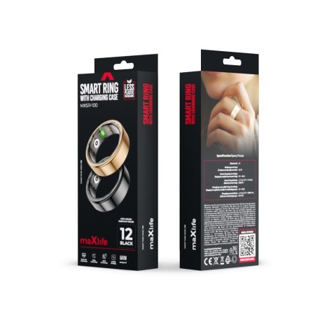 Maxlife smart ring MXSR-100 czarny rozmiar 8