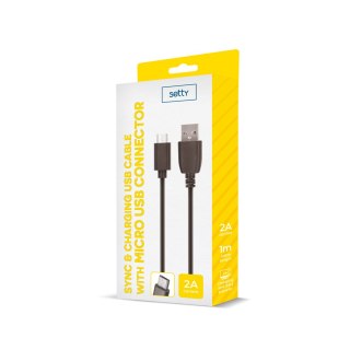 Kabel USB Setty 1m 2A micro USB czarny R
