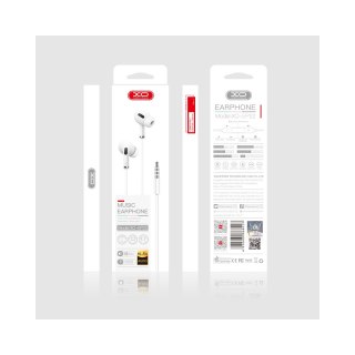 XO słuchawki przewodowe EP22 jack 3,5mm dokanałowe białe