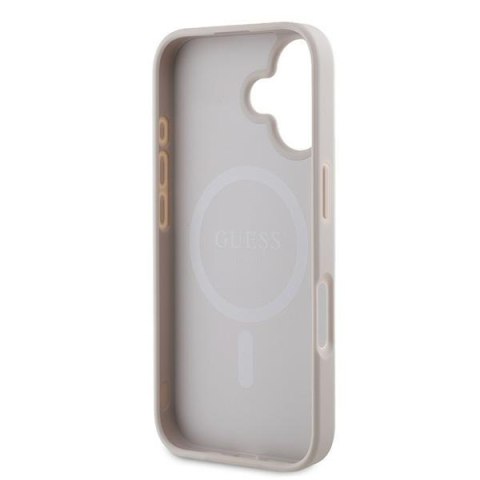 Guess nakładka do iPhone 16 Plus 6,7" GUHMP16MPSAPSMEP różowa hardcase Saffiano Peony Classic Logo MagSafe