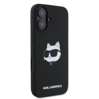 Karl Lagerfeld nakładka do iPhone 16 6,1" KLHMP16SSCHPPLK czarna hardcase Silicone Choupette Head Print MagSafe