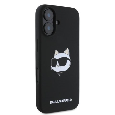 Karl Lagerfeld nakładka do iPhone 16 6,1" KLHMP16SSCHPPLK czarna hardcase Silicone Choupette Head Print MagSafe
