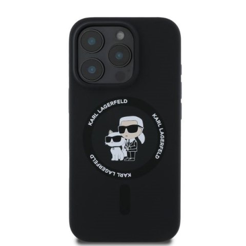Karl Lagerfeld nakładka do iPhone 16 Pro Max 6,9" KLHMP16XSCMKCRHK czarna hardcase Silicone KC Heads Ring MagSafe