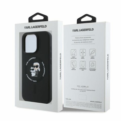 Karl Lagerfeld nakładka do iPhone 16 Pro Max 6,9" KLHMP16XSCMKCRHK czarna hardcase Silicone KC Heads Ring MagSafe