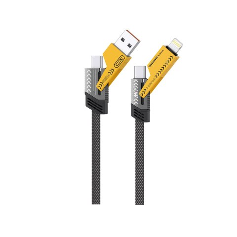 XO kabel NB283 4w1 USB-C - Lightning + USB - USB-C 60W 1,0m szary