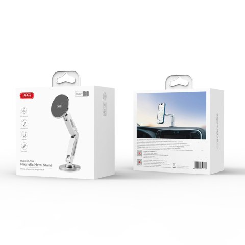 XO uchwyt samochodowy C148 magnetyczny srebrny przyklejany