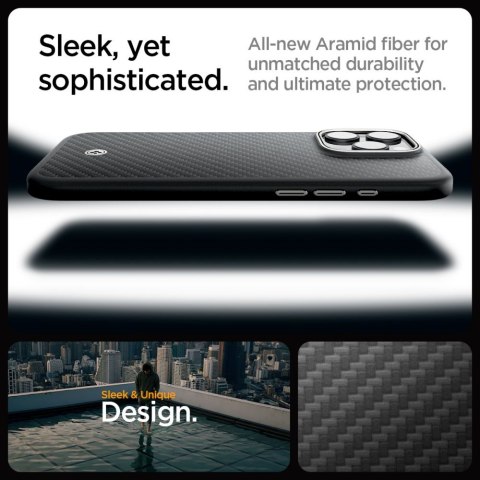 Spigen nakładka Enzo Aramid Mag MagSafe do iPhone 16 Pro Max 6,9" czarna