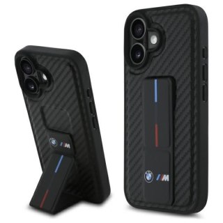 BMW nakładka do iPhone 16 6,1" BMHCP16SGSPCCK Hardcase M Grip Stand Smooth and Carbon czarna