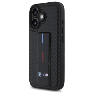 BMW nakładka do iPhone 16 6,1" BMHCP16SGSPCCK Hardcase M Grip Stand Smooth and Carbon czarna