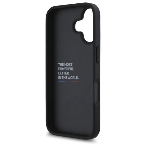 BMW nakładka do iPhone 16 6,1" BMHCP16SGSPCCK Hardcase M Grip Stand Smooth and Carbon czarna