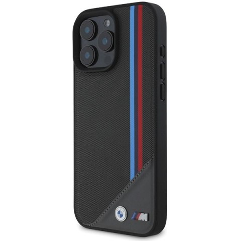 BMW nakładka do iPhone 16 6,1" BMHMP16S23PUTRK Hardcase M Meshed Tricolor Stripes MagSafe czarna