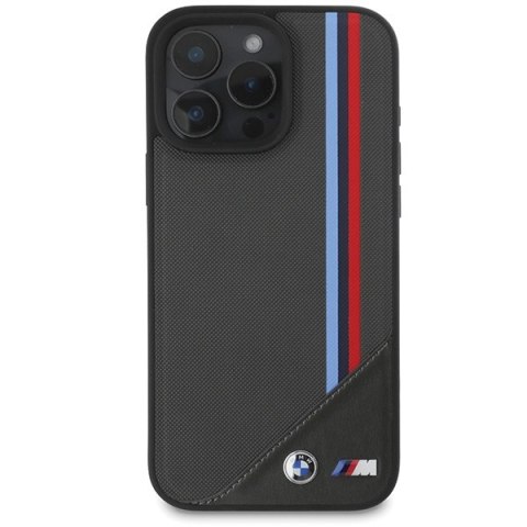 BMW nakładka do iPhone 16 6,1" BMHMP16S23PUTRK Hardcase M Meshed Tricolor Stripes MagSafe czarna