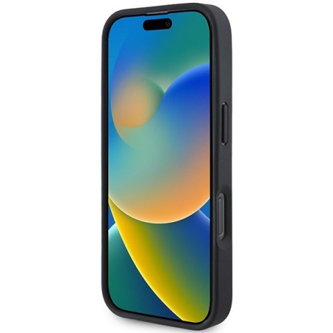 BMW nakładka do iPhone 16 Pro 6,3" BMHCP16LSLLBK Hardcase Leather Hot Stamp czarna