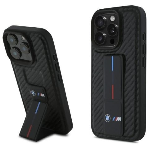 BMW nakładka do iPhone 16 Pro Max 6,9" BMHCP16XGSPCCK Hardcase M Grip Stand Smooth and Carbon czarna