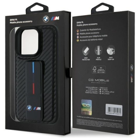 BMW nakładka do iPhone 16 Pro Max 6,9" BMHCP16XGSPCCK Hardcase M Grip Stand Smooth and Carbon czarna