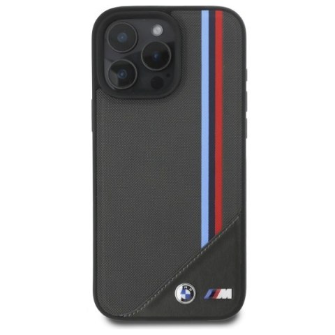 BMW nakładka do iPhone 16 Pro Max 6,9" BMHMP16X23PUTRA Hardcase M Meshed Tricolor Stripes MagSafe antracyt