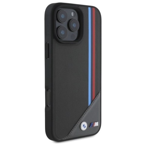 BMW nakładka do iPhone 16 Pro Max 6,9" BMHMP16X23PUTRA Hardcase M Meshed Tricolor Stripes MagSafe antracyt