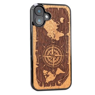 Bewood nakładka do iPhone 16 Plus 6,7" Róża Wiatrów Merbau