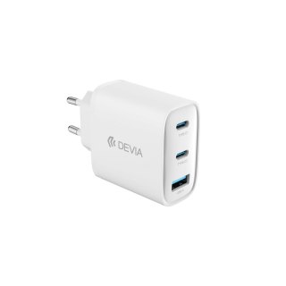 Devia ładowarka sieciowa Extreme PD GaN 65W 2x USB-C 1x USB biała + kabel USB-C - USB-C do laptopa