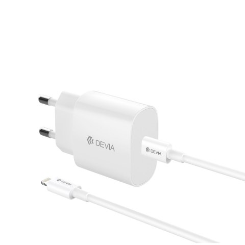 Devia ładowarka sieciowa Rocket PD 20W 1x USB-C biała + kabel USB-C - Lightning