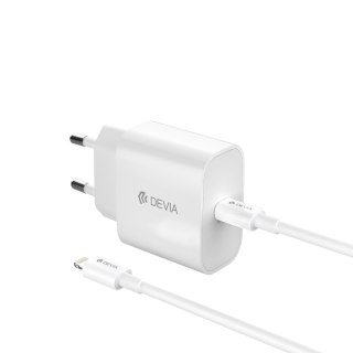 Devia ładowarka sieciowa Smart PD GaN 30W 1x USB-C biała + kabel USB-C - Lightning