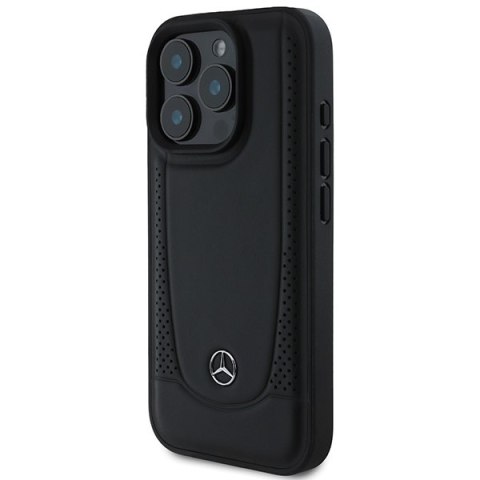 Mercedes nakładka do iPhone 16 Pro 6,3" MEHCP16LARMBK Hardcase Leather Urban czarna