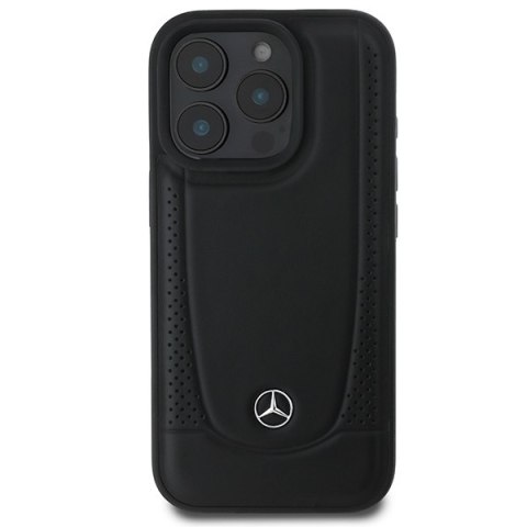 Mercedes nakładka do iPhone 16 Pro 6,3" MEHCP16LARMBK Hardcase Leather Urban czarna