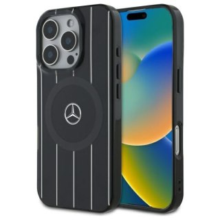 Mercedes nakładka do iPhone 16 Pro 6,3" MEHMP16L23HRSK Hardcase MB Double Layer Crossed Lines MagSafe czarna