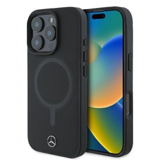 Mercedes nakładka do iPhone 16 Pro 6,3" MEHMP16L23RCMK Hardcase Smooth Leather MagSafe czarna
