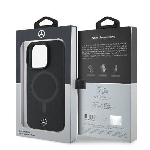 Mercedes nakładka do iPhone 16 Pro 6,3" MEHMP16L23RCMK Hardcase Smooth Leather MagSafe czarna