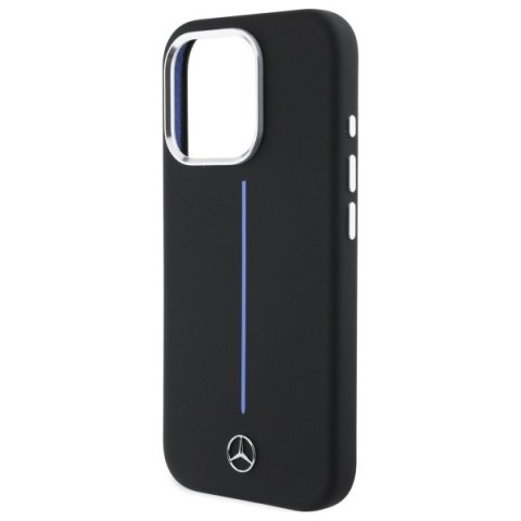 Mercedes nakładka do iPhone 16 Pro 6,3" MEHMP16L23SUMBK Hardcase Silicone Blue Stripe MagSafe czarna