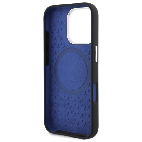 Mercedes nakładka do iPhone 16 Pro 6,3" MEHMP16L23SUMBK Hardcase Silicone Blue Stripe MagSafe czarna