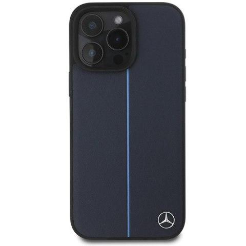 Mercedes nakładka do iPhone 16 Pro Max 6,9" MEHMP16X23RURBV Hardcase MB Blue Line Leather MagSafe granatowa
