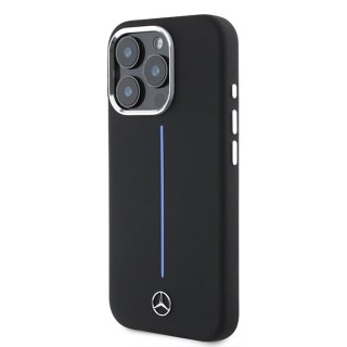 Mercedes nakładka do iPhone 16 Pro Max 6,9" MEHMP16X23SUMBK Hardcase Silicone Blue Stripe MagSafe czarna