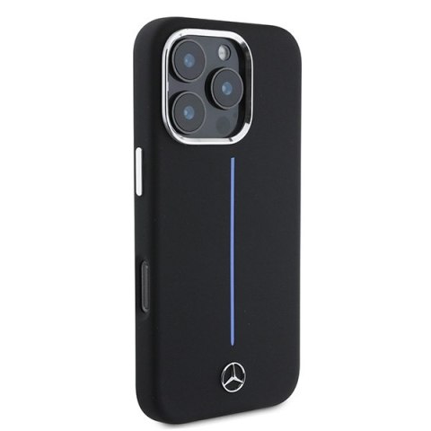 Mercedes nakładka do iPhone 16 Pro Max 6,9" MEHMP16X23SUMBK Hardcase Silicone Blue Stripe MagSafe czarna