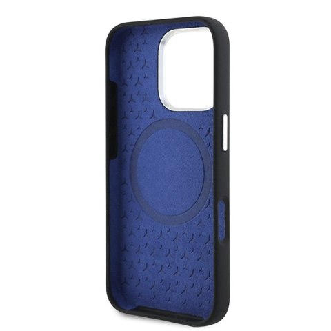 Mercedes nakładka do iPhone 16 Pro Max 6,9" MEHMP16X23SUMBK Hardcase Silicone Blue Stripe MagSafe czarna