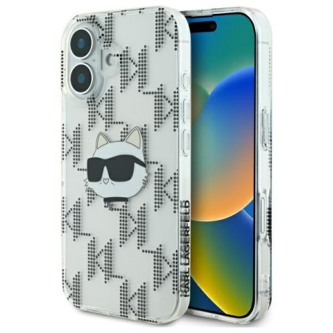 Karl Lagerfeld nakładka do iPhone 16 6,1" KLHCP16SHKLPCHT przezroczysta Hardcase IML Choupette Head Electroplated