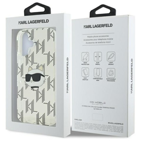 Karl Lagerfeld nakładka do iPhone 16 6,1" KLHCP16SHKLPCHT przezroczysta Hardcase IML Choupette Head Electroplated