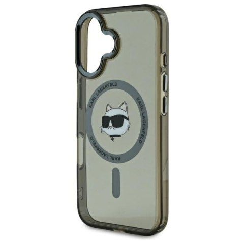 Karl Lagerfeld nakładka do iPhone 16 6,1" KLHMP16SHLSCHK czarna Hardcase IML Metal Choupette Head MagSafe