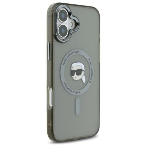Karl Lagerfeld nakładka do iPhone 16 6,1" KLHMP16SHLSKIK czarna Hardcase IML Metal Karl Head MagSafe