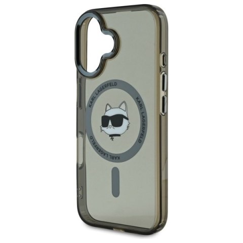 Karl Lagerfeld nakładka do iPhone 16 Plus 6,7" KLHMP16MHLSCHK czarna Hardcase IML Metal Choupette Head MagSafe