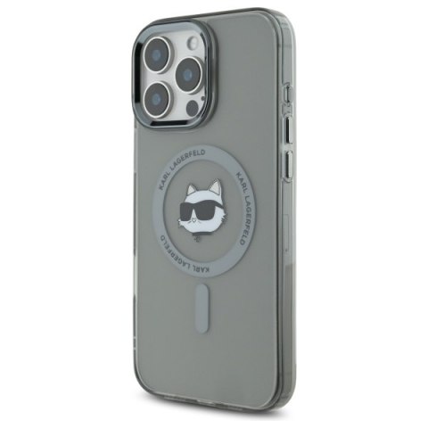 Karl Lagerfeld nakładka do iPhone 16 Pro 6,3" KLHMP16LHLSCHK czarna Hardcase IML Metal Choupette Head MagSafe