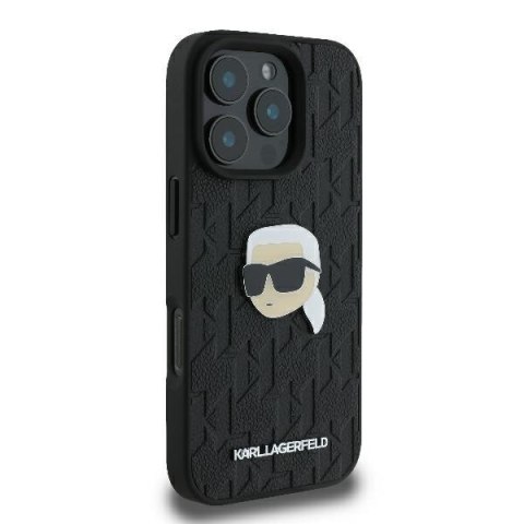 Karl Lagerfeld nakładka do iPhone 16 Pro Max 6,9" KLHCP16XPGKLKIPK czarna Hardcase Monogram Karl Head Pin