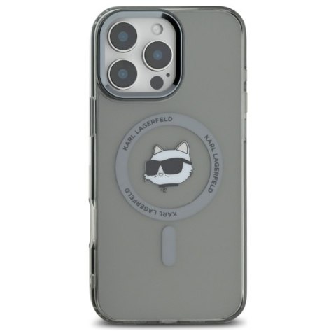 Karl Lagerfeld nakładka do iPhone 16 Pro Max 6,9" KLHMP16XHLSCHK czarna Hardcase IML Metal Choupette Head MagSafe