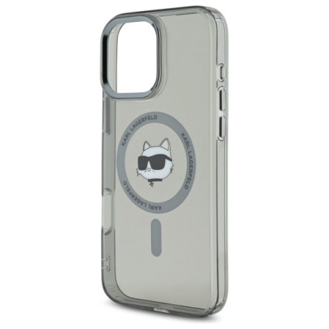 Karl Lagerfeld nakładka do iPhone 16 Pro Max 6,9" KLHMP16XHLSCHK czarna Hardcase IML Metal Choupette Head MagSafe