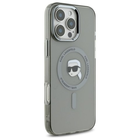 Karl Lagerfeld nakładka do iPhone 16 Pro Max 6,9" KLHMP16XHLSKIK czarna Hardcase IML Metal Karl Head MagSafe