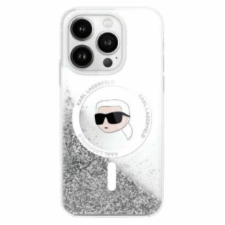 Karl Lagerfeld nakładka do iPhone 16 Pro Max 6,9" KLHMP16XLGKISGH przezroczysta Hardcase Liquid Glitter Karl Head MagSafe