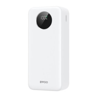 BWOO Power bank 22,5W, 30000 mAh z wyświetlaczem LCD, biały