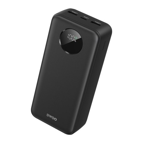 BWOO Power bank 22,5W, 30000 mAh z wyświetlaczem LCD, czarny