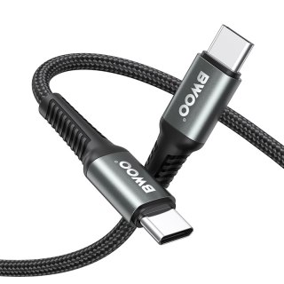 BWOO kabel Pleciony USB-C - USB-C 3m 60W, czarny